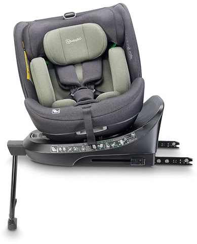 babyGO Move 360 Kindersitz nach neuer I-Size Norm - Kindersitz/Autositz für Kinder (40-150 cm) Grün