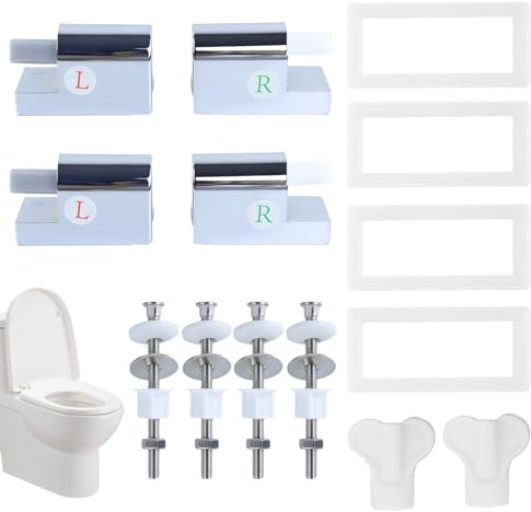 2 Paar WC Sitz Scharniere, Befestigungs-Set für Toilettendeckel, ABS Ersatzscharniere, Ersatz-Befestigung Toilettensitz, WC Absenkautomatik Nachrüsten, um Feste Toilettensitzteile zu Installieren