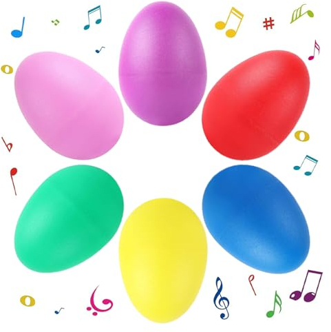 Uova Shaker, Uova Plastica, 6 pezzi Egg Maracas, Musical Egg Shaker, Ovetti Musicali, Music Percussion Giocattoli, Adatto per Attività Genitore-figlio, Educazione Precoce All'asilo