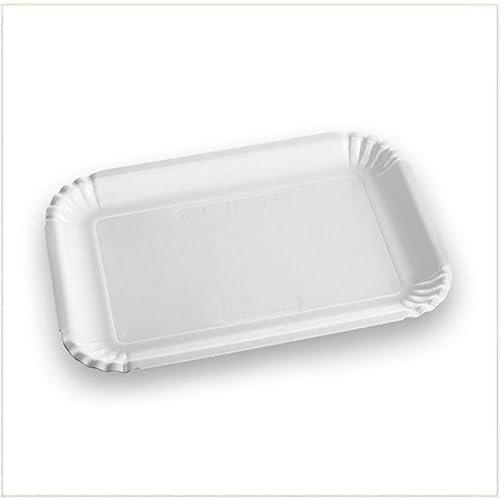 VIRSUS Vassoi per Pasticceria in Cartone POLITENATA BIANCO, (Misura 7) 34,5x26,5 cm, Navetta Monouso per Dolci, Pasticcini, Rustici, Torte, 1CF x 10Pz (10)