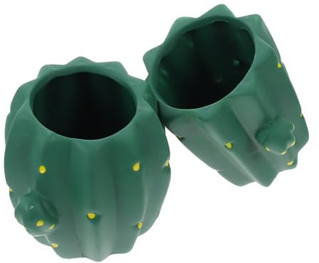 BESPORTBLE 2piezas Maceta De Cerámica Forma De Cactus Decoración De Escritorio Resistente y Duradera