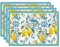 Artoid Mode Blau Zitrone Sommer Platzsets 4er Set, 30x45cm Couchtisch Urlaub Tischsets Waschbar Platzdeckchen Küche Party Deko