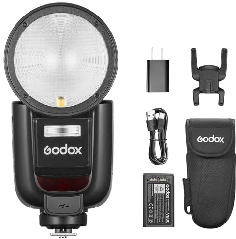 Godox V1Pro-O Flash pour Olympus et Panasonic, avec Flash Détachable SU-1, V1 Pro-O Flash Charge par Type-C, 1/8000s HSS TTL Speedlight 2.4G sans Fil pour Photographie/Mariage/Paysage