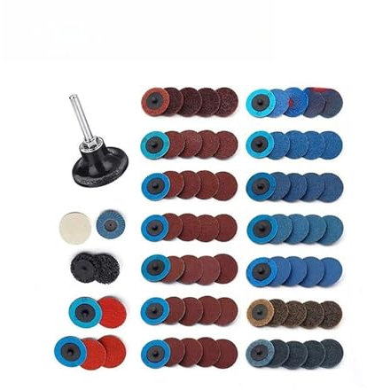 ZHLWei 45/51/80PC Sand Papier Winkelschleifer Polieren Schleifen Schleifscheibe mit Roll Lock Disc Pad Halter for 1/4 Air Winkel Stabschleifer