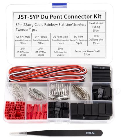SCOOYUCK JST 50 Sets Stecker 2 Polig, Du-pont Modellbau Stecker 3 polig, Kompatibel mit JST SYP Futaba, Geeignet für Ferngesteuerte DIY-Autos und Flugmodelle.