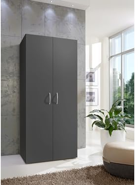 lifestyle4living | Vielseitiger Mehrzweckschrank | Schwarz | 40 cm Tiefe | Verschieden Breiten verfügbar | 2 Türen, 6 Einlegeböden