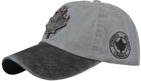 MODSGUE Kanada Baseballkappe, Kanadatag, bestickte Ahornblatt-Flagge, verstellbare Mütze Winter Mützen (Dark Gray, One Size)