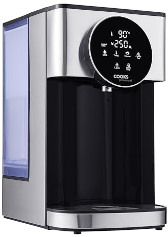 Cooks Professional Digital Hot Water Dispenser 2600W with 4L Tank | Energy Saving Fast Boil | Adjustable Dispense & Temperature | Boil Dry Protection | Descale Function & Water Filter | Silver