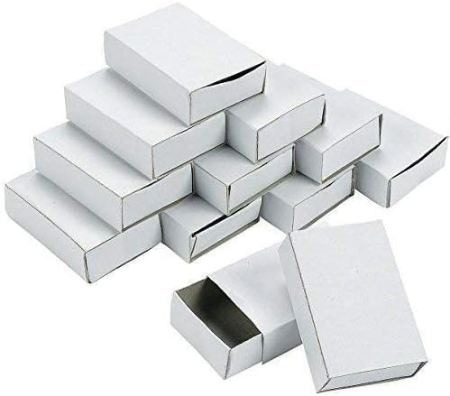 Lexicon Select Pack of 50 Plain White Card Craft Matchboxes for Arts, Crafts, Trinkets, Advent Calendars and Wedding Favours