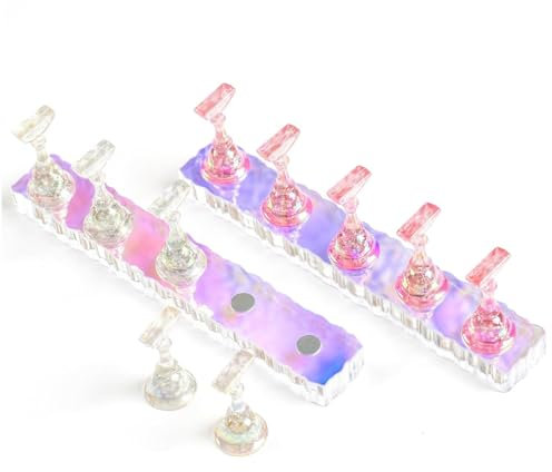 2 Sets Support Ongles Acrylique, Présentoir Magnétique Manucure Outils Pratiques Salon