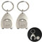 2 Pcs Shopping Trolley Token,Portable Metal Trolley Coin Keyrings,Supermarket Shopping Cart Token Keychain,Trolley Coin Keyring UK for Supermarket Cart Trolley Tokens Keychain