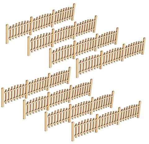 CIYODO 8stücke Teiliges Miniatur-holzgeländer Vintage Gartenzaun Deko Für Puppenhaus Und Mikro-Landschaft Robustes DIY Zubehör Für Mini Gartenbau Und Bastelprojekte