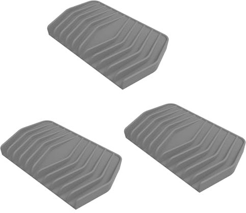 Luabue 3 Pack Silicone Soap Dish Self Draining Soap Holder Grey Holder Kitchen Soap Tray, Shampoo Bar Sponge Holder With Drainage for Bathroom Shower Kitchen Countertop and Travel