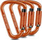 Kletterkarabiner Karabinerhaken,UIAA-Zertifiziert karabiner schwerlast,25KN Auto Locking Klettern karabiner Clips,Kletterausrüstung for Bandschlinge,Schaukel,Hängematte,Absei (Orange*3)