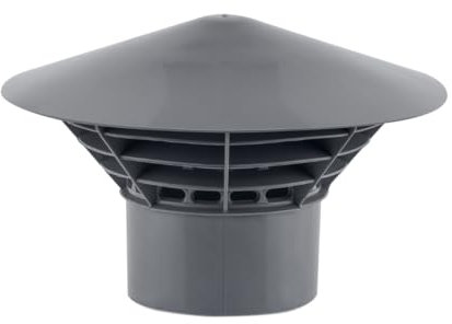 MD Technic Entlüftungshaube Rohrbelüfter passend in die Muffe/Rohr aus PP (Grau/Grey, DN 110)