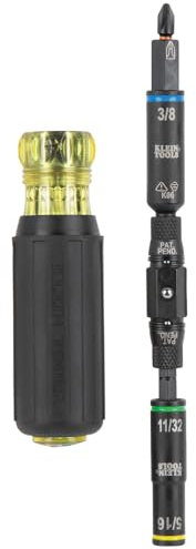 Klein Tools 32528HD KNECT 10-in-1 Impact-Rated Driver, Multi-Bit Screwdriver/Nut Driver with Deep-Well Flip Socket Sizes for Plumbing and HVAC