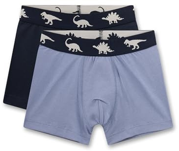 Sanetta Jungen-Hipshorts (Doppelpack) dunkelblau & hellblau Dino | Hautfreundlich, elastisch & anschmiegsam.