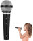 CERICAI Kids Performance Microphone - Pretend Play Microphones, Fake Microphone Prop Toy, Singing Role Playing Tool for Roleplay(Black)