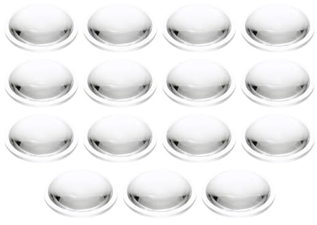 PATIKIL Durchmesser 38mm Flachkonvexe Linse, 15 Stück Höhe 9,7mm Acryl-LED-Optik-Konvexkondensorlinse mit Rand für Taschenlampe Auto Fahrrad-Scheinwerfer, Transparent