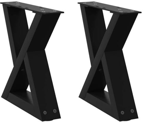 vidaXL Pieds de table basse 2 pièces Noir 30 x (30-31,3) cm Acier