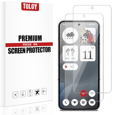 TQLGY Protector de pantalla de vidrio templado para Nothing Phone 3a / Nothing Phone 3a Pro de 6.77 pulgadas, dureza 9H, antiarañazos, instalación sin burbujas, paquete de 2