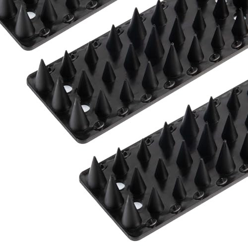 OFFO Bird Spikes,Pigeon Spikes for Pigeon Deterrent to Keep Bird or Cat Animals Away, Fence Wall Spikes of Bird Deterrent Covers 3m,Height 1.7cm,Black