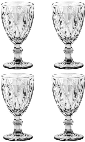 Set di 4 eleganti calici da champagne in rilievo per matrimoni, bicchieri da vino e bevande per celebrazioni