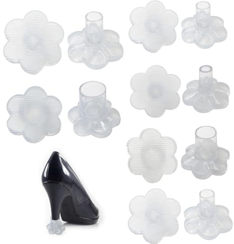 6 Pairs in 5 Sizes Stiletto Heel Protectors, Sole Protectors, High Heel Protectors for Shoes, Heel Protectors for Grass, (Transparent XX, XS, S, M, L)