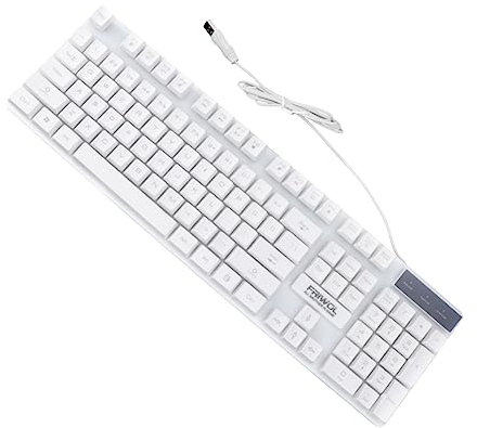Lurrose Clavier Mécanique USB Filaire pour Jeux Clavier Étanche Électronique pour Pc et Portable Accessoire Gamer Pratique Design Compact Bureau Jeux Couleur Noire