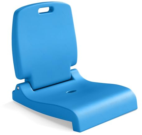 COSTWAY Klappbarer Klappsitz für Pool, tragbarer Outdoor-Stuhl mit Griff & Rückenstütze, Abflussloch, PE-Rahmen, Bodenstuhl für Camping, Picknick, Stadion (Blau)