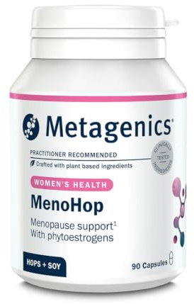 Metagenics MenoHop, Menopause Supplement with Phytoestrogens - 90 Capsules | Vegan and allergen-free daily capsules with botanical blend including isoflavones and hops extract
