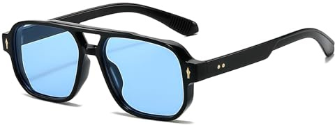 JCTAIFOO Mode Quadratisch Sonnenbrille, Vintage Retro Rechteck Sonnenbrille für Damen Herren, Trendige UV400 Brille