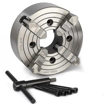 Mandril de torno Plato de torno de 200 mm, 4 mordazas independientes K72-200, metal