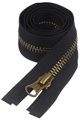 KINHARD Cerniera Lampo Ottone, 55 cm, Staccabile per Giubbotto | Ottone Staccabile Cerniere Cucito, per Giacche, Cerniera di Ricambio Staccabile