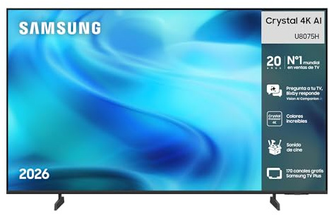 Samsung TV Crystal 4K AI U8075H 55 Smart TV con IA | Vision AI Companion, Crystal Processor 4K, Dynamic Sound Pack, Samsung TV Plus, Perfecto para cine en casa