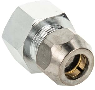 tecuro gerade Quetschverschraubung Ø 10 mm x G 1/2 Zoll Innengewinde, Messing verchromt