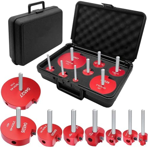 YXYLJOZ 8 Pcs PVC Pipe Reamer Tool Kit - Efficiently Clean PVC, CPVC & ABS Fittings, Remove Residue & Solvent Cement, Ideals for DIY & Plumbing Projects