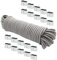Dreamprint Expanderseil 10 m Grau 10 mm Gummiseil Gummischnur Spannseil Planenseil Gummileine elastisches Seil mit 20x Würgeklemmen