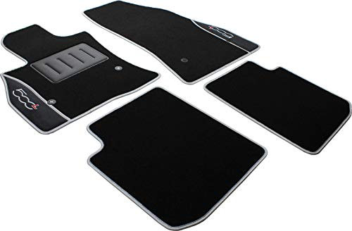 COLOR0000004A, Tappeti auto moquette antiscivolo, Su misura, 2 Ricami, Argento