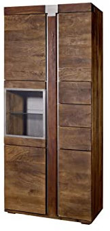 MASSIVMOEBEL24.DE Vitrine Mango 90x45x204 lackiert braun modern Amsterdam #08