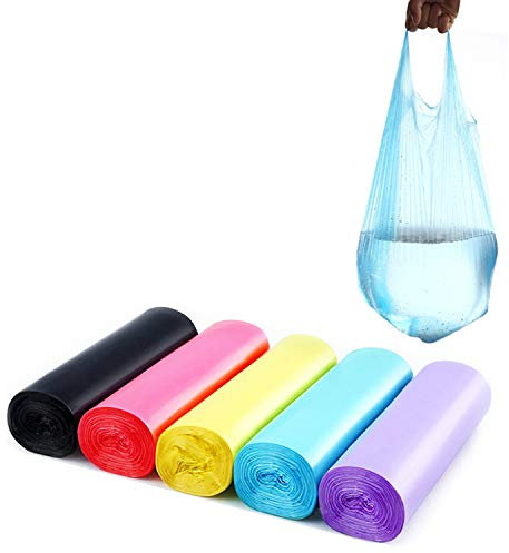 20l Bin Bags，Small 20 Litre Coloured Bin Bags with Handles，Rubbish Bags Trash Bag Waste Paper Bin Liners for Household, Office, Kitchen & Caterers(100 Bags)