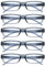 The Reading Glasses Company OPULIZE ACE Lesebrille für Damen und Herren - 5er-Pack - Schmaler Rechteckiger Rahmen - Komfort Federscharniere - Kratzfest - Grau +2.00