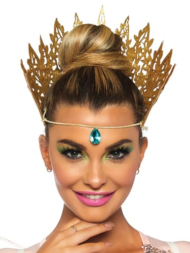 Leg Avenue Damen Glitter Die Cut Crown Panamahut, Gold, (Herstellergröße: One sizeUk 6-12)