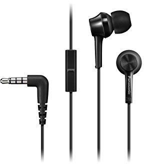 Panasonic RP-TCM115E-K In-Ear Kopfhörer - Headset, Mobiletelefonie, wechselbare Pass-Stücke (S/M/L), Schwarz