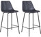 Happy Garden 2er Set Vintage-Barhocker Lucien grau - Sitzhöhe 65cm, Barhocker im Retro-Stil mit Rückenlehne und Fußstütze, Metallgestell