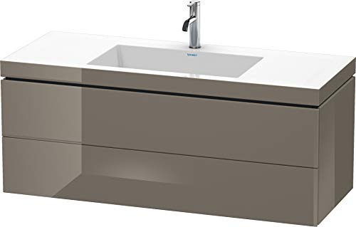 Duravit Duravit Waschtischunterbau L-CUBE mit Waschtisch Vero Air, 500 x 1200 x 480 mm 1 Hahnloch flannel grey hochglanz