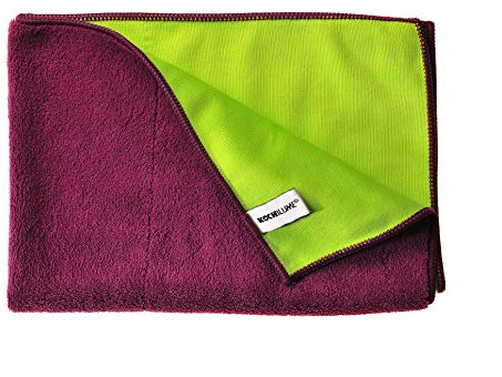Kochblume Geschirrtuch 60x40cm | Microfasertuch | Extra saugfähige Fasern und Polierseite | Waschbar bis 40°C | Farbe: lila/limette