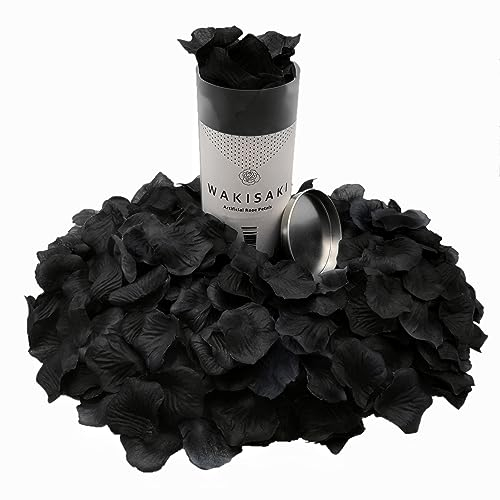 (Getrennt, Desodoriert) Künstliche gefälschte Rosenblätter für Romantische Nacht, Hochzeit, Event, Party, Dekoration, in Loser Schüttung (1000 Stücke, Heiliges Schwarz)