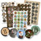 Adventskalender Zahlen Aufkleber, 5 x 24 Stück: Sticker Ziffern Kalender 1 bis 24, Zahlensticker Weihnachten, Zahlenaufkleber Advent, Adventskalenderzahlen zum Aufkleben, Etiketten Nummern, Ø 4 cm