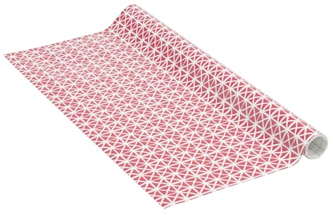 Venilia Lámina adhesiva, Daniela baya Retromuster Rojo, 45cm x 1,5m, Espesor 95μ, Vinilo autoadhesivo para muebles o cocina, decorativas papel pintado pared, PVC sin ftalatos, Fabricado en UE